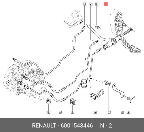 6001548446 RENAULT ГЛАВНЫЙ ЦИЛИНДР СЦЕПЛЕНИЯ (ГИДРАВЛИЧ)