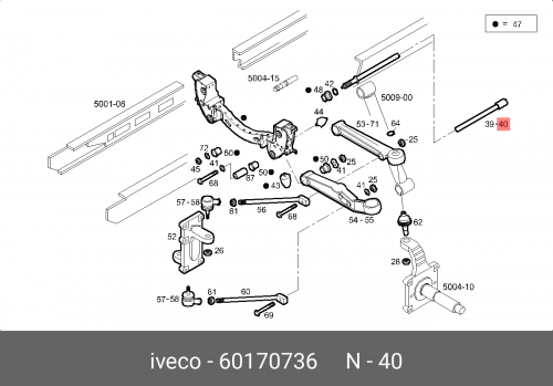 60170736 IVECO Торсион передний Iveco Daily