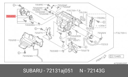 72131AJ051 SUBARU Актуатор заслонок отопителя