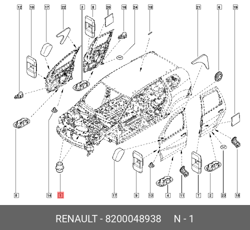 8200048938 RENAULT Отбойник капота ЛОГАН
