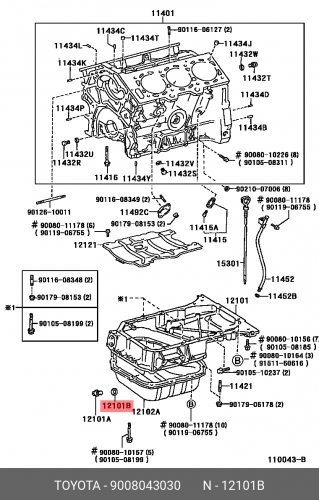 9008043030 TOYOTA / LEXUS Шайба сливной пробки