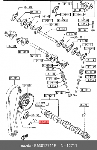 B63012711E MAZDA Пружинка натяжителя ремня ГРМ