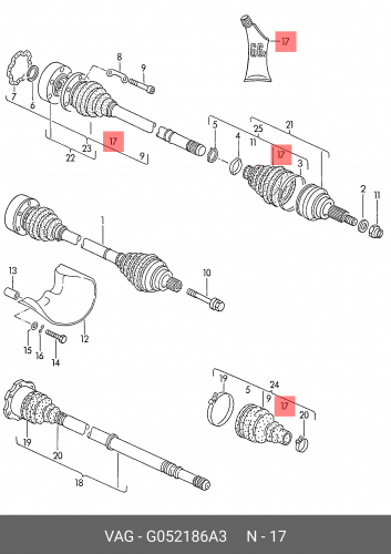 G052186A3 VAG Смазка для ШРУС типа трипод, 140г