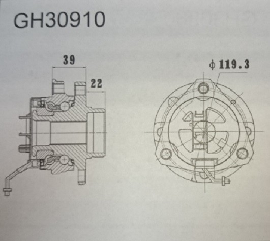 GH30910 GMB Ступичный узел передний