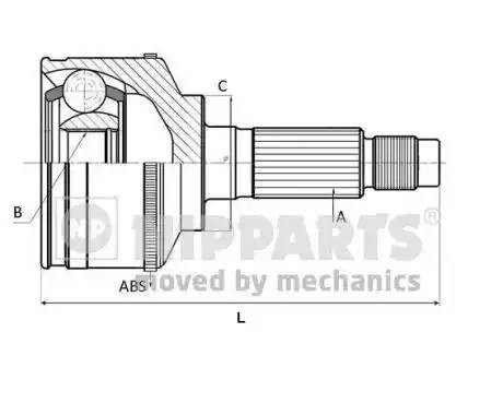 J2821126 NIPPARTS Шрус внешний P10E 2,0 c ABS и без АБС