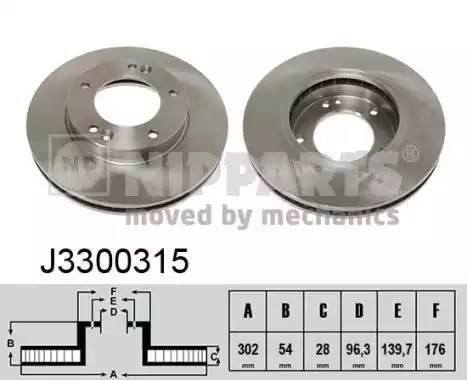 J3300315 NIPPARTS Диск тормозной передний МАКСИМ К.