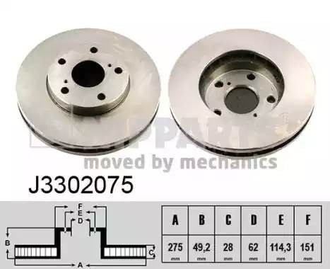 J3302075 NIPPARTS Диск тормозной