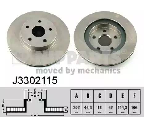 J3302115 NIPPARTS ДИСК ТОРМОЗНОЙ ПЕРЕД / RAV4 /C32107 NIPPARTS