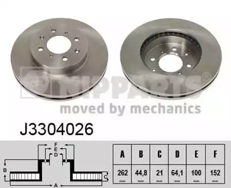 J3304026 NIPPARTS Диск тормозной