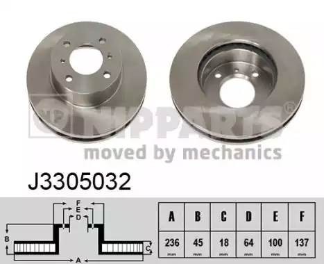 J3305032 NIPPARTS Диск тормозной