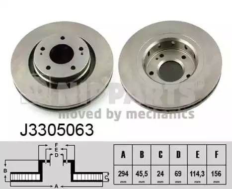 J3305063 NIPPARTS Диск тормозной