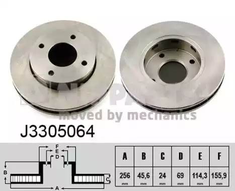 J3305064 NIPPARTS Диск тормозной