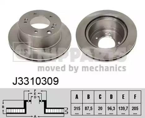 J3310309 NIPPARTS Диск торм. зад.