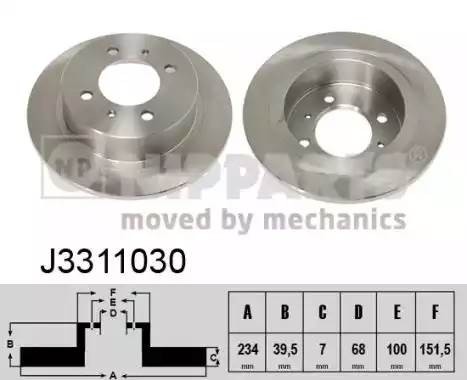 J3311030 NIPPARTS Диск торм. зад. N15#