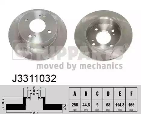 J3311032 NIPPARTS Диск торм задний
