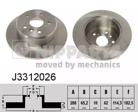 J3312026 NIPPARTS Диск тормозной