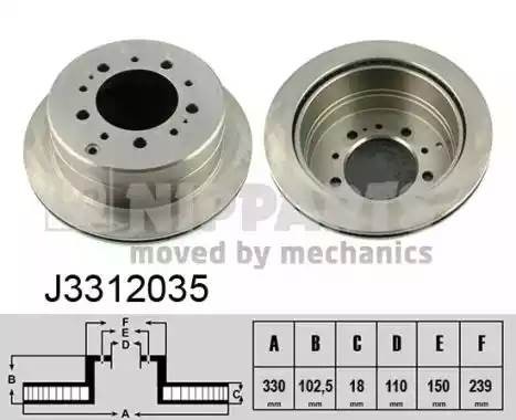 J3312035 NIPPARTS Диск тормозной