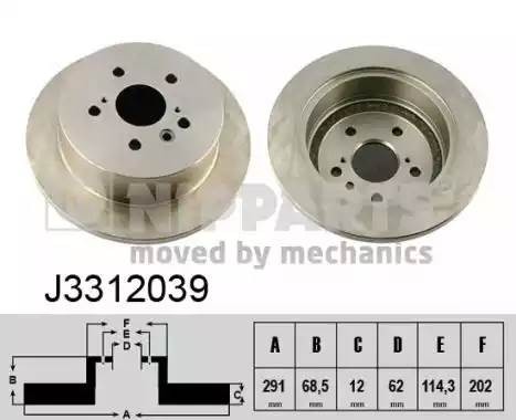 J3312039 NIPPARTS Диск тормозной