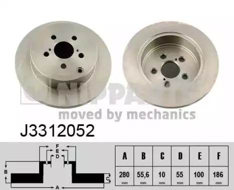 J3312052 NIPPARTS ДИСК ТОРМОЗНОЙ ЗАД /4243105060