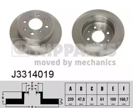 J3314019 NIPPARTS Диск тормозной