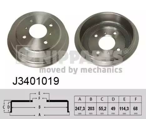 J3401019 NIPPARTS Барабан торм. зад. P10