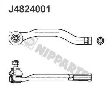 J4824001 NIPPARTS Наконечник рулевой тяги левый