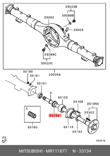 MR111877 MITSUBISHI Втулка запорная полуоси