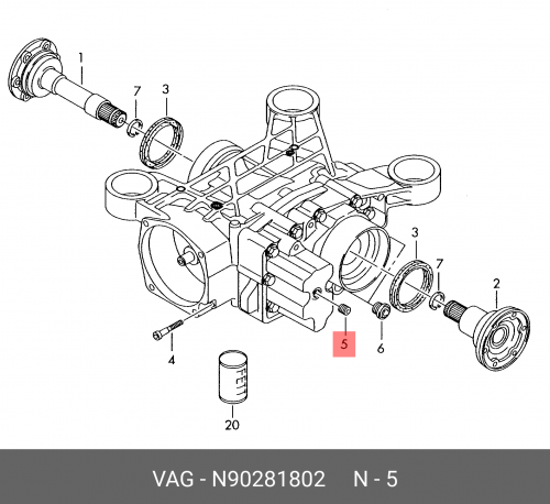 N90281802 VAG Пробка резьбовая с прокладкой