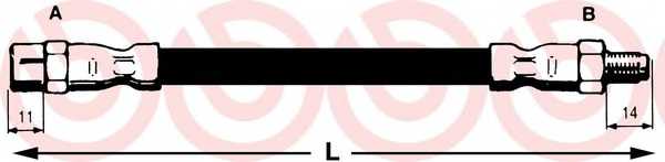 T50026 BREMBO Шланг тормозной задний MERCEDES C-CLASS W202 93-00/W203 00-06 LH=RH