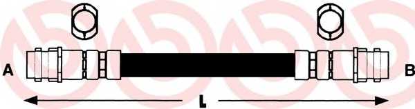 T85027 BREMBO Шланг тормозной задний VW POLO 10- LH=RH/POLO VI 20-