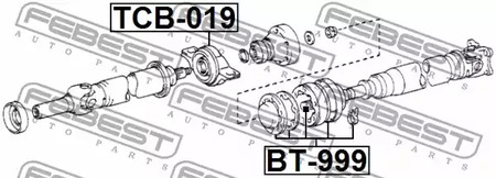 TCB019 FEBEST ПОДШИПНИК ПОДВЕСНОЙ КАPДАННОГО ВАЛА