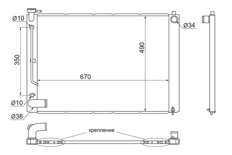 TY0003MCU30 SAT Радиатор TOYOTA HARRIER/LEXUS RX330 1MZ/3MZ 03-05